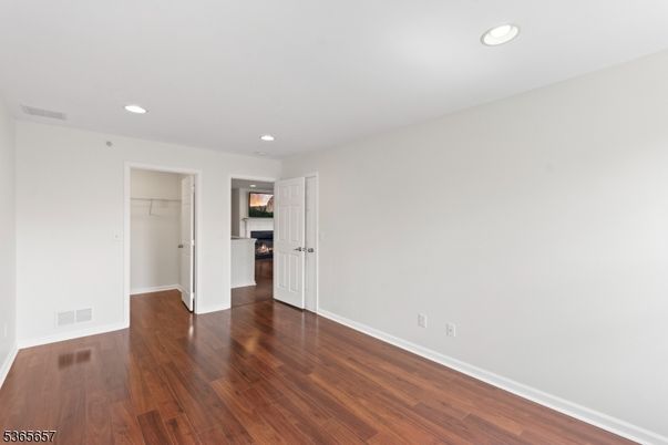 Empty room, Interior, Kitchen, Recessed Lighting, Wood Texture Flooring