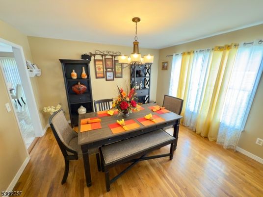 Chandelier, Dining room, Interior, Wood Texture Flooring