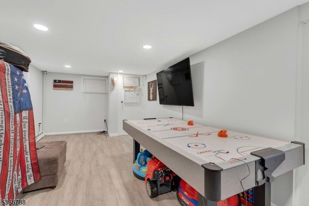 Game Room, Interior, Recessed Lighting, Wood Texture Flooring