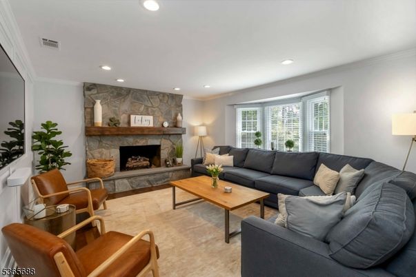 Fireplace, Interior, Living room, Recessed Lighting