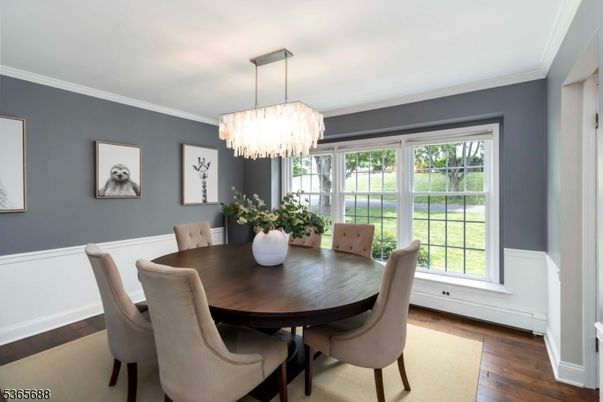 Chandelier, Dining room, Interior, Wood Texture Flooring