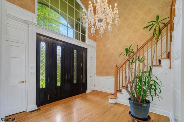 Chandelier, Interior, Wood Texture Flooring