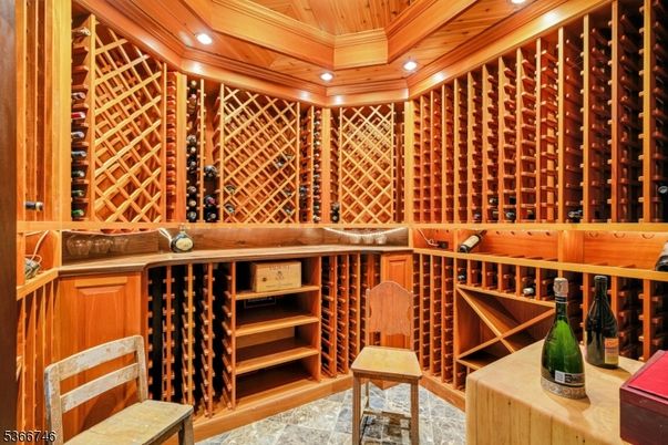 Interior, Recessed Lighting, Wine Storage, Wooden Ceilings