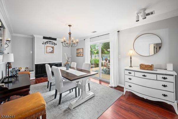 Chandelier, Dining room, Interior, Wood Texture Flooring