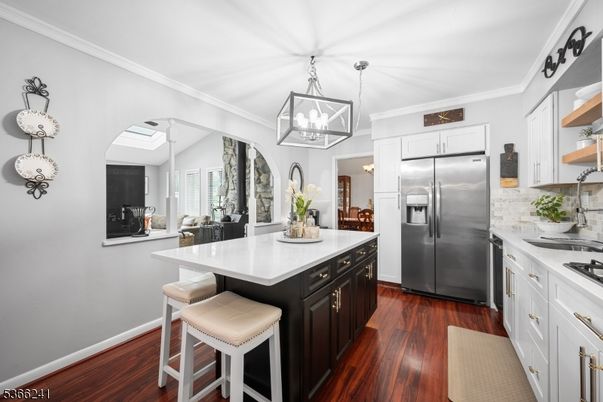 Interior, Kitchen, Pendant Lights, Stainless Steel Appliances, Wood Texture Flooring