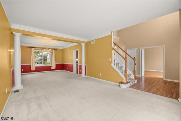 Chandelier, Empty room, Interior, Wood Texture Flooring