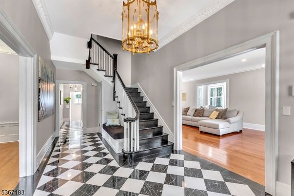 Chandelier, Interior, Marble, Pendant Lights, Recessed Lighting, Wood Texture Flooring