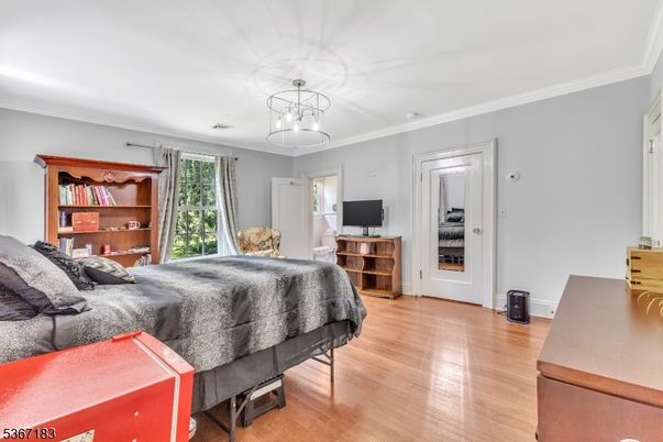 Bedroom, Interior, Pendant Lights, Wood Texture Flooring