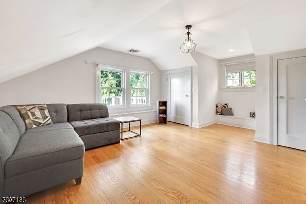 Interior, Living room, Pendant Lights, Recessed Lighting, Wood Texture Flooring