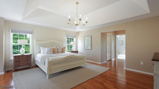 Bedroom, Chandelier, Interior, Wood Texture Flooring