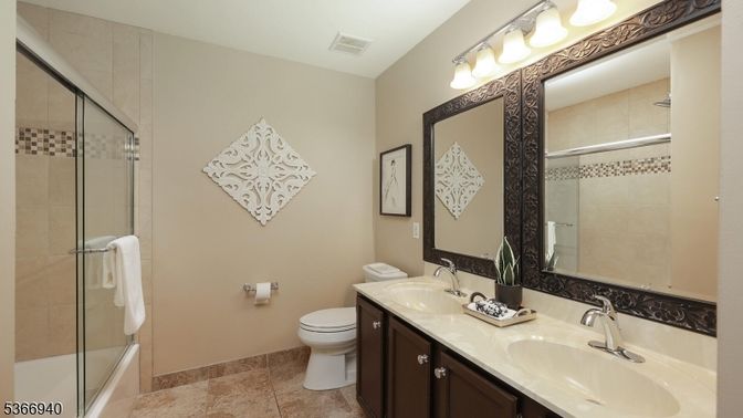 Bathroom, Dual Sink Vanities, Glass Shower, Interior
