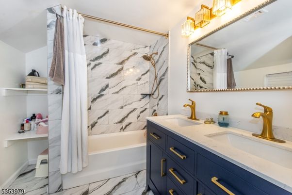 Bathroom, Dual Sink Vanities, Interior, Marble, Marble Walls