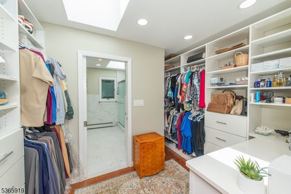 Bathroom, Glass Shower, Interior, Marble, Recessed Lighting, Walk-in Closets