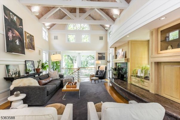 Fireplace, Interior, Living room, Recessed Lighting, Wooden Ceilings, Wood Texture Flooring