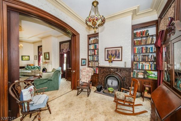Fireplace, Interior, Living room, Pendant Lights
