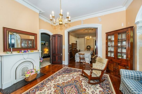 Chandelier, Dining room, Interior, Wood Texture Flooring