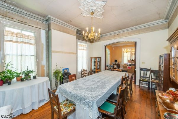 Chandelier, Dining room, Interior, Wood Texture Flooring