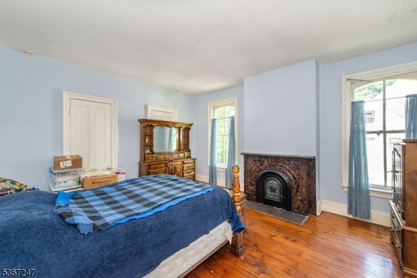 Bedroom, Fireplace, Interior, Wood Texture Flooring