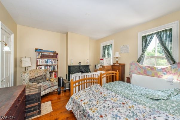Bedroom, Fireplace, Interior, Wood Texture Flooring