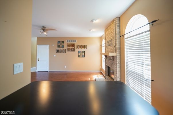 Empty room, Fireplace, Interior, Wood Texture Flooring