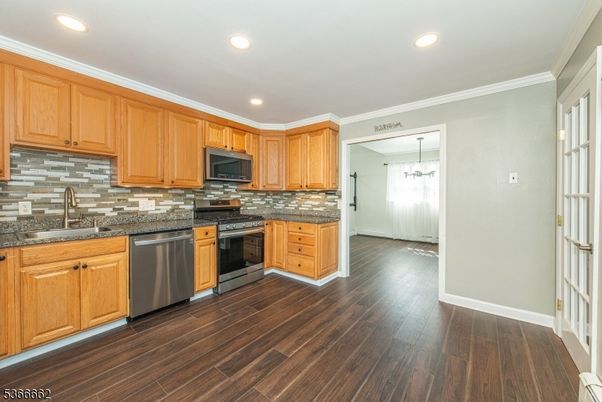 Interior, Kitchen, Recessed Lighting, Wood Texture Flooring