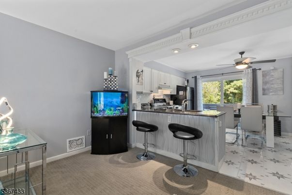 Dining room, Interior, Kitchen, Marble, Recessed Lighting