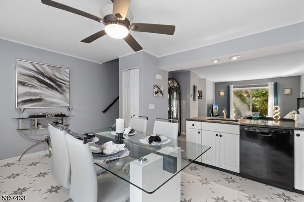 Dining room, Interior, Kitchen, Living room, Marble, Recessed Lighting