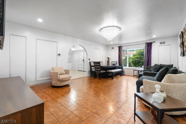 Chandelier, Interior, Living room, Recessed Lighting