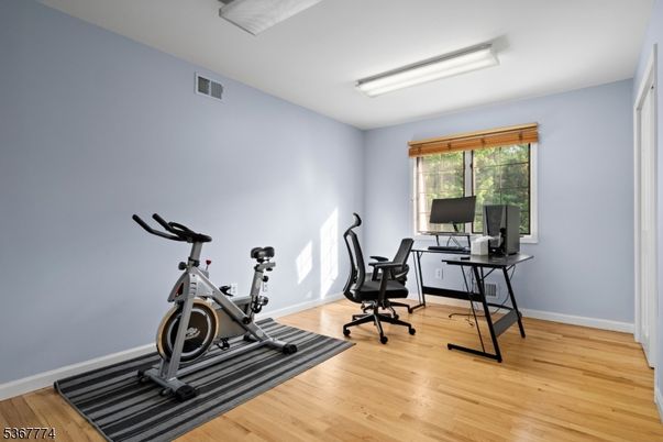 Fitness Equipment, Home Office, Interior, Wood Texture Flooring