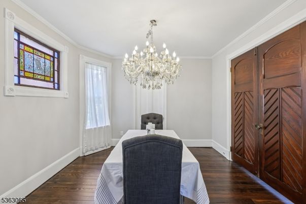 Chandelier, Dining room, Interior, Wood Texture Flooring