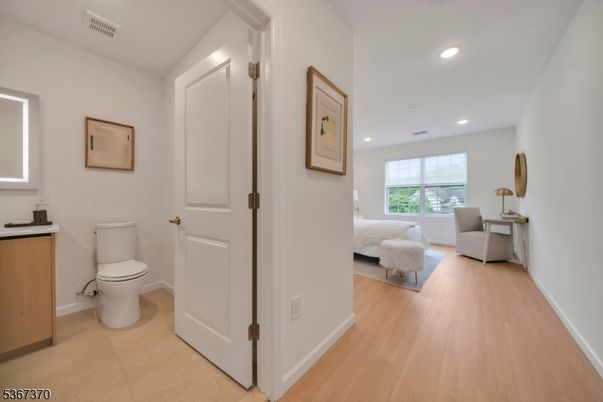 Bathroom, Bedroom, Interior, Recessed Lighting, Wood Texture Flooring