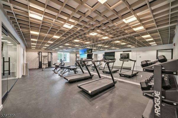 Fitness Equipment, Gym, Interior, Recessed Lighting