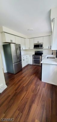 Interior, Kitchen, Stainless Steel Appliances, Wood Texture Flooring
