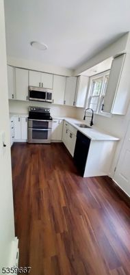 Interior, Kitchen, Stainless Steel Appliances, Wood Texture Flooring