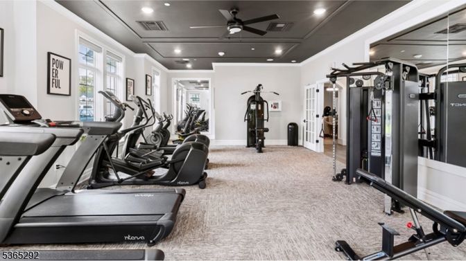 Fitness Equipment, Gym, Interior, Recessed Lighting