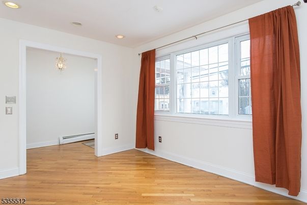Chandelier, Empty room, Interior, Recessed Lighting, Wood Texture Flooring