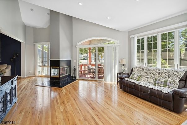 Fireplace, Interior, Recessed Lighting, Wood Texture Flooring