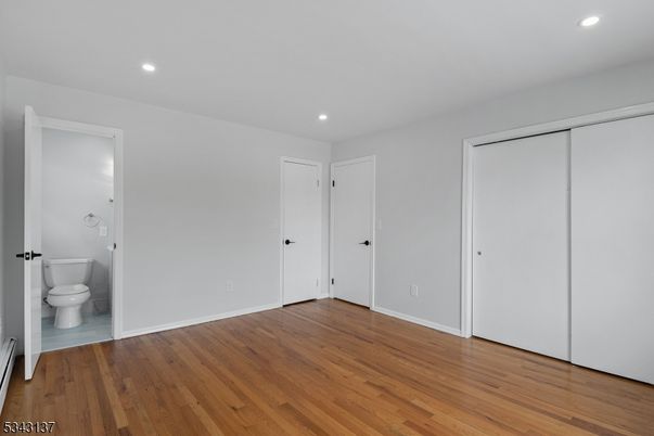 Bathroom, Empty room, Interior, Recessed Lighting, Wood Texture Flooring