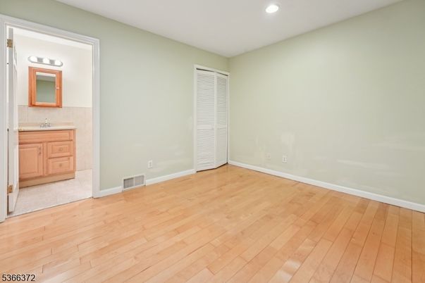 Bathroom, Empty room, Interior, Recessed Lighting, Wood Texture Flooring