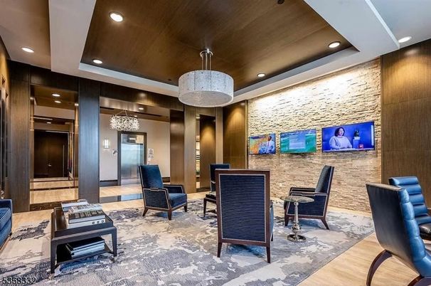 Elevator, Interior, Recessed Lighting, Stone Walls, Wooden Walls