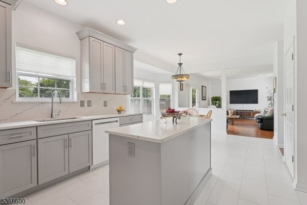 Dining room, Interior, Kitchen, Living room, Pendant Lights, Recessed Lighting, Wood Texture Flooring