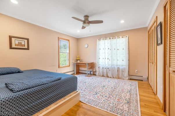 Bedroom, Home Office, Interior, Recessed Lighting, Wood Texture Flooring