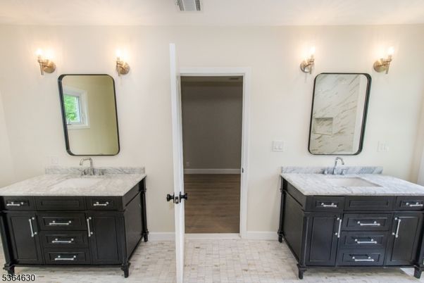 Bathroom, Dual Sink Vanities, Interior, Wood Texture Flooring