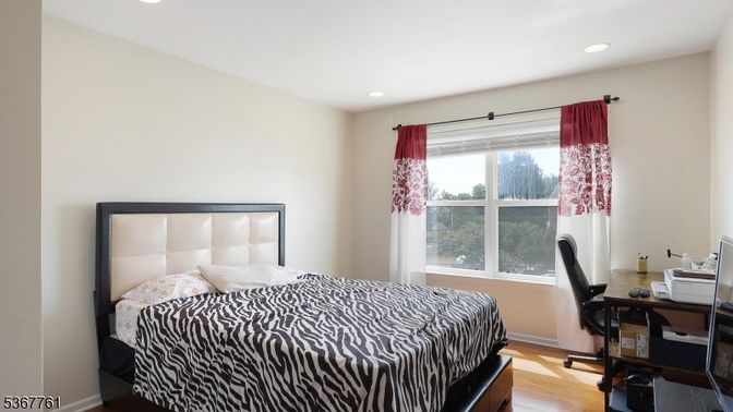 Bedroom, Home Office, Interior, Recessed Lighting, Wood Texture Flooring
