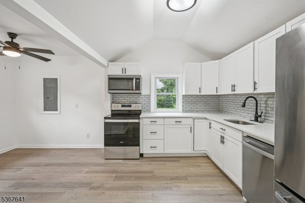 Interior, Kitchen, Stainless Steel Appliances, Wood Texture Flooring