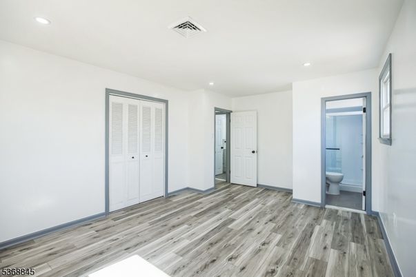 Bathroom, Empty room, Interior, Recessed Lighting, Wood Texture Flooring