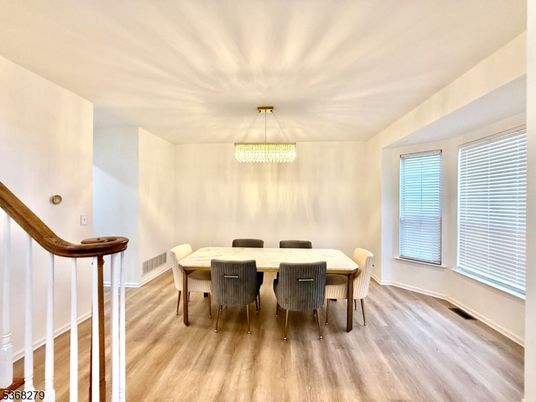 Chandelier, Dining room, Interior, Wood Texture Flooring