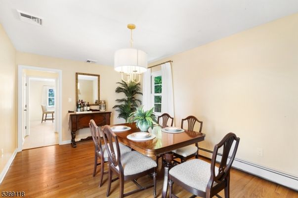 Chandelier, Dining room, Interior, Wood Texture Flooring