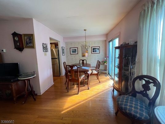 Chandelier, Dining room, Interior, Wood Texture Flooring