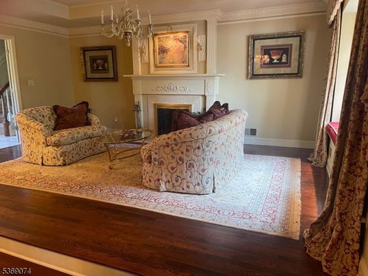 Chandelier, Fireplace, Interior, Living room, Wood Texture Flooring